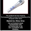 Macy Gray certificate of authenticity from the autograph bank