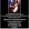 Madeleine Stowe certificate of authenticity from the autograph bank