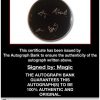 Magic certificate of authenticity from the autograph bank