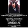 Marc Webb certificate of authenticity from the autograph bank
