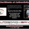 Marcellus Wiley certificate of authenticity from the autograph bank