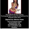 Marica Hase certificate of authenticity from the autograph bank