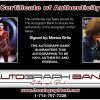 Marina Sirtis certificate of authenticity from the autograph bank