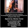 Marisa Tomei certificate of authenticity from the autograph bank
