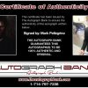 Mark Pellegrino certificate of authenticity from the autograph bank