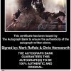 Mark Ruffalo & Chris Hemsworth certificate of authenticity from the autograph bank