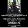 Martin Sensmeier certificate of authenticity from the autograph bank