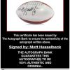 Matt Hasselbeck certificate of authenticity from the autograph bank