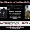 Method Man certificate of authenticity from the autograph bank