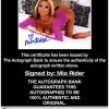 Mia Rider certificate of authenticity from the autograph bank