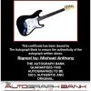 Michael Anthony certificate of authenticity from the autograph bank