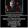 Michael Fitzpatrick certificate of authenticity from the autograph bank