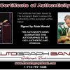 Nate Mendel certificate of authenticity from the autograph bank