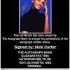 Nick Carter certificate of authenticity from the autograph bank