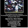 Nick Watney certificate of authenticity from the autograph bank