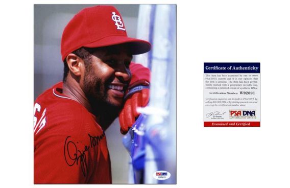 Ozzie Smith certificate of authenticity from the autograph bank