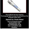 Paula Abdul certificate of authenticity from the autograph bank