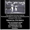 Phil Niekro certificate of authenticity from the autograph bank