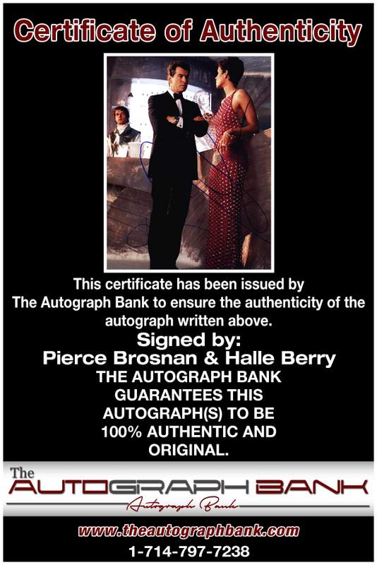 Pierce Brosnan & Halle Berry certificate of authenticity from the autograph bank
