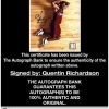 Quentin Richardson certificate of authenticity from the autograph bank