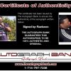 Raekwon certificate of authenticity from the autograph bank