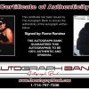 Rome Ramirez certificate of authenticity from the autograph bank