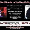 Rome Ramirez certificate of authenticity from the autograph bank