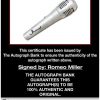 Romeo Miller certificate of authenticity from the autograph bank
