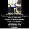 Rory Sabbatini certificate of authenticity from the autograph bank