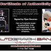 Ryan Decenzo certificate of authenticity from the autograph bank