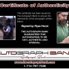 Ryan Hurst certificate of authenticity from the autograph bank