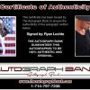 Ryan Lochte certificate of authenticity from the autograph bank