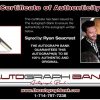 Ryan Seacrest certificate of authenticity from the autograph bank