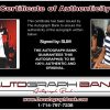 Slim certificate of authenticity from the autograph bank