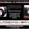 Serinda Swan certificate of authenticity from the autograph bank