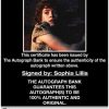 Sophia Lillis certificate of authenticity from the autograph bank