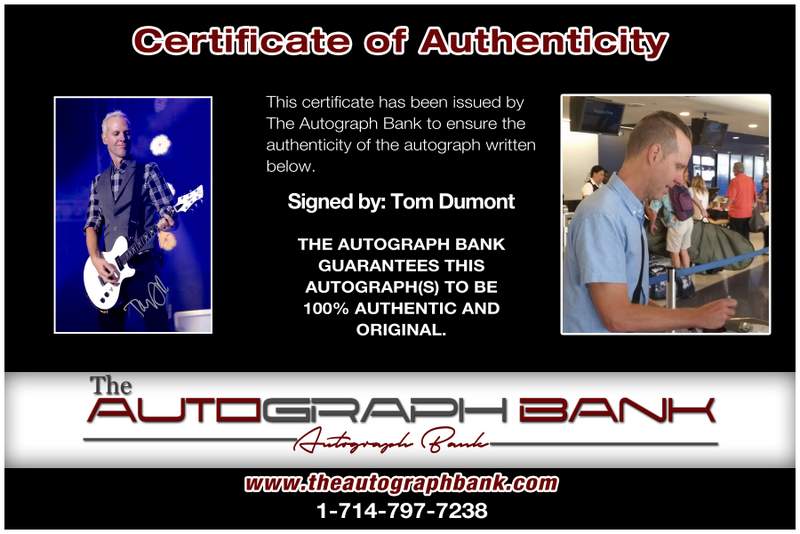 Tom Dumont No Doubt Signed Autographed 5x7 Index Card Beckett Certified  Slabbed