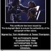 Tom Hiddleston & Tessa Thompson certificate of authenticity from the autograph bank
