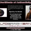 Tom Morello certificate of authenticity from the autograph bank
