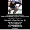Tom Pernice Jr certificate of authenticity from the autograph bank