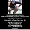 Tom Pernice Jr certificate of authenticity from the autograph bank