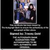 Tracey Gold certificate of authenticity from the autograph bank