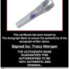 Tracy Morgan certificate of authenticity from the autograph bank