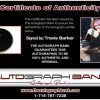 Travis Barker certificate of authenticity from the autograph bank