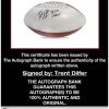 Trent Dilfer certificate of authenticity from the autograph bank