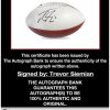Trevor Siemian certificate of authenticity from the autograph bank