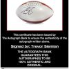 Trevor Siemian certificate of authenticity from the autograph bank