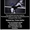 Tricia Helfer certificate of authenticity from the autograph bank