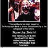 Twiztid certificate of authenticity from the autograph bank