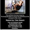 Tyler Seguin certificate of authenticity from the autograph bank